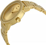 Movado Bold Diamonds Gold Dial Gold Steel Strap Watch for Women - 3600150 Authentic Buy Shop Now