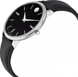 Movado Ultra Slim Black Dial Black Leather Strap Watch For Women - 0607090 Authentic Buy Shop Now