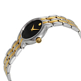 Movado Veturi Quartz Black Dial Two Tone Steel Strap Watch for Women - 0606933 Authentic Buy Shop Now