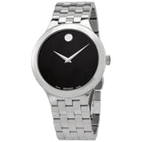 Movado Classic Quartz Black Dial Silver Steel Strap Watch for Men - 0606337 Authentic Buy Shop Now