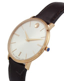 Movado Ultra Slim White Dial Brown Leather Strap Watch For Men - 0607089 Authentic Buy Shop Now