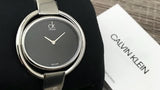 Calvin Klein Impetuous Black Dial Silver Steel Strap Watch for Women - K4F2N111 Authentic Buy Shop Now
