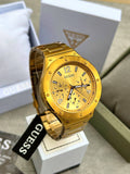 Guess Scope Gold Dial Gold Steel Strap Watch for Men - GW0454G2 Authentic Buy Shop Now