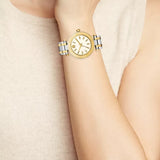 Tory Burch Classic T White Dial Two Tone Steel Strap Watch for Women - TBW9014 Authentic Buy Shop Now