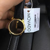 Movado Museum Classic Black Dial Black Leather Strap Watch For Women - 0607016 Authentic Buy Shop Now