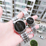 Movado Museum Classic Black Dial Silver Steel Strap Watch For Women - 0606505 Authentic Buy Shop Now
