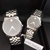 Movado Museum Classic Black Dial Silver Steel Strap Watch For Women - 0606505 Authentic Buy Shop Now