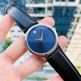 Movado Museum Blue Dial Black Leather Strap Watch For Men - 2100009 Authentic Buy Shop Now