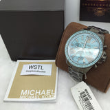 Michael Kors Wren Chronograph Quartz Blue Dial Grey Steel Strap Watch For Women - MK6097 Authentic Buy Shop Now