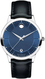 Movado 1881 Automatic Blue Dial Black Leather Strap Watch For Men - 606874 Authentic Buy Shop Now