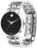 Movado 1881 Automatic Black Dial Silver Steel Strap Watch for Men - 606914 Authentic Buy Shop Now