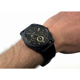 Fossil Machine Chronograph Black Dial Black Leather Strap Watch for Men - FS5586 Authentic Buy Shop Now