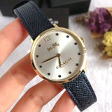 Coach Slim Easton Silver Dial Blue Leather Strap Watch for Women - 14502687 Authentic Buy Shop Now