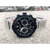 Hugo Boss Supernova Chronograph Black Dial Silver Steel Strap Watch for Men - 1513359 Authentic Buy Shop Now