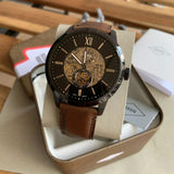 Fossil Townsman Automatic Black Dial Brown Leather Strap Watch for Men - ME3155 Authentic Buy Shop Now