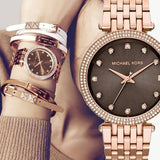 Michael Kors Darci Brown Dial Rose Gold Stainless Steel Strap Watch for Women - MK3217 Authentic Buy Shop Now