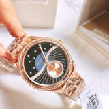Michael Kors Lauryn Blue Dial Rose Gold Steel Strap Watch for Women - MK3723 Authentic Buy Shop Now