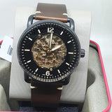 Fossil Commuter Automatic Black Dial Brown Leather Strap Watch for Men - ME3158 Authentic Buy Shop Now