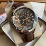 Fossil Townsman Automatic Black Dial Brown Leather Strap Watch for Men - ME1163 Authentic Buy Shop Now