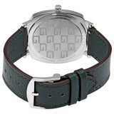 Gucci Grip Silver Dial Green Leather Strap Unisex Watch - YA157412 Authentic Buy Shop Now