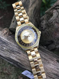 Marc Jacobs Henry Transparent Gold Dial Gold Steel Strap Watch for Women - MBM3338 Authentic Buy Shop Now