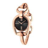 Gucci Horsebit Collection Black Dial Rose Gold Steel Strap Watch For Women - YA139507 Authentic Buy Shop Now