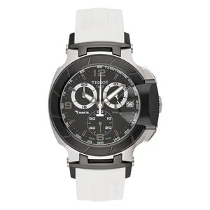 Tissot T Race Chronograph Black Dial White Rubber Strap Watch for Men - T048.417.27.057.05 Authentic Buy Shop Now