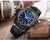 Citizen Eco Drive Blue Dial Black Steel Strap Watch For Men - AW0024-58LB Authentic Buy Shop Now