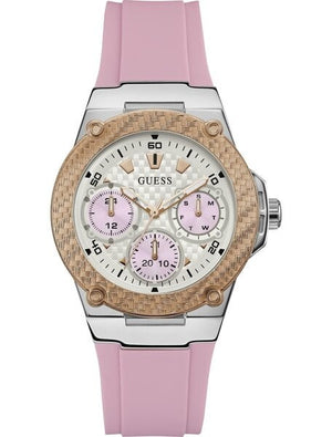 Guess Zena Quartz White Dial Pink Rubber Strap Watch For Women - W1094L4 Authentic Buy Shop Now