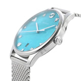 Gucci G-Timeless Turquiose Mother of Pearl Dial Silver Mesh Bracelet Watch For Women - YA1264039 Authentic Buy Shop Now