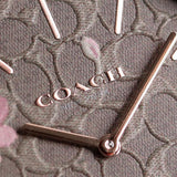 Coach Perry Floral Motif Fawn Dial Pink Leather Strap Watch for Women - 14503442 Authentic Buy Shop Now
