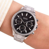 Hugo Boss Hera Black Dial Silver Steel Strap Watch for Women - 1502593 Authentic Buy Shop Now
