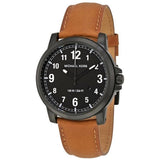 Michael Kors Paxton Analog Black Dial Brown Rubber Strap Watch For Men - MK8502 Authentic Buy Shop Now