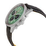 Breitling Navitimer B01 Chronograph 43 Green Dial Black Leather Strap Watch for Men - AB0138241L1P1 Authentic Buy Shop Now