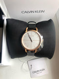 Calvin Klein Even White Dial Black Leather Strap Watch for Women - K7B236C6 Authentic Buy Shop Now