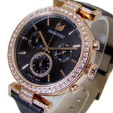 Swarovski Era Journey Chronograph Black Dial Black Leather Strap Watch for Women - 5295320 Authentic Buy Shop Now