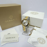 Versace Classic Chronograph Quartz Silver Dial Two Tone Steel Strap Watch For Men - VEV700519 Authentic Buy Shop Now