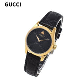 Gucci G Timeless Quartz Black Dial Black Leather Strap Watch For Women - YA126581A Authentic Buy Shop Now