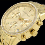 Michael Kors Runway Chronograph Gold Dial Gold Steel Strap Watch For Women - MK5698 Authentic Buy Shop Now
