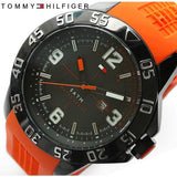 Tommy Hilfiger Cole Black Dial Orange Rubber Strap Watch for Men - 1790985 Authentic Buy Shop Now