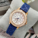 Guess Crown Jewel Diamonds White Dial Blue Rubber Strap Watch for Women - GW0411L2 Authentic Buy Shop Now