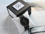 Calvin Klein Minimal Black Dial Black Mesh Bracelet Watch for Men - K3M214B1 Authentic Buy Shop Now