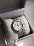 Calvin Klein Minimal White Dial Silver Mesh Bracelet Watch for Women - K3M5215X Authentic Buy Shop Now