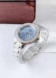 Guess Crown Jewel Diamonds Blue Dial Silver Steel Strap Watch for Women - GW0410L1 Authentic Buy Shop Now