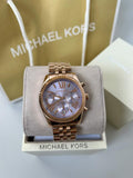 Michael Kors Lexington Purple Dial Rose Gold Steel Strap Watch For Women - MK6207 Authentic Buy Shop Now