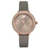 Swarovski Crystal Frost Grey Dial Grey Leather Strap Watch for Women - 5484067 Authentic Buy Shop Now