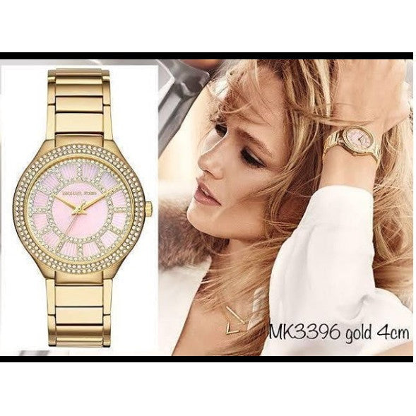 Michael Kors Kerry Mother of Pearl Dial Gold Steel Strap Watch for Women - MK3396 Authentic Buy Shop Now