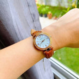 Guess Park Avenue Blue Dial Brown Leather Strap Watch for Women - W0838L2 Authentic Buy Shop Now