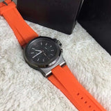 Michael Kors Dylan Chronograph Grey Dial Orange Rubber Strap Watch for Men - MK8296 Authentic Buy Shop Now