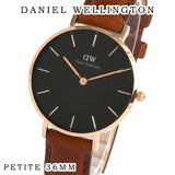 Daniel Wellington Petite St Mawes Black Dial Brown Leather Strap Watch For Women - DW00100169 Authentic Buy Shop Now